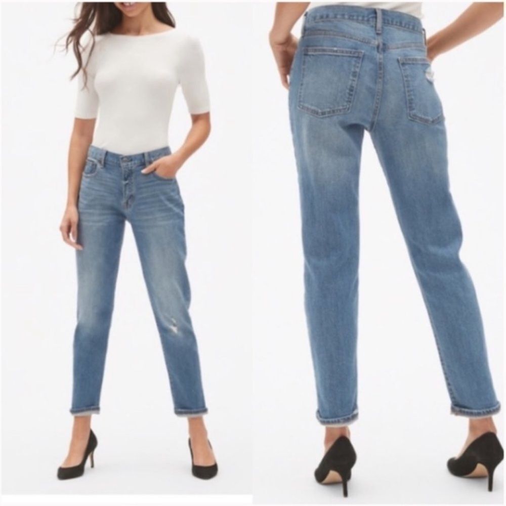 GAP Distressed Best Girlfriend Jeans